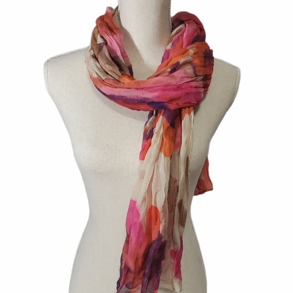 Loft SCARF ladies orange pink purple beige - Picture 8 of 12